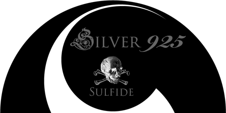 硫化銀と18金の二つ巴図 SilverSulfide925